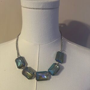 Brand New Vintage Aurora Borealis Crystal Statement Necklace & Earrings Set